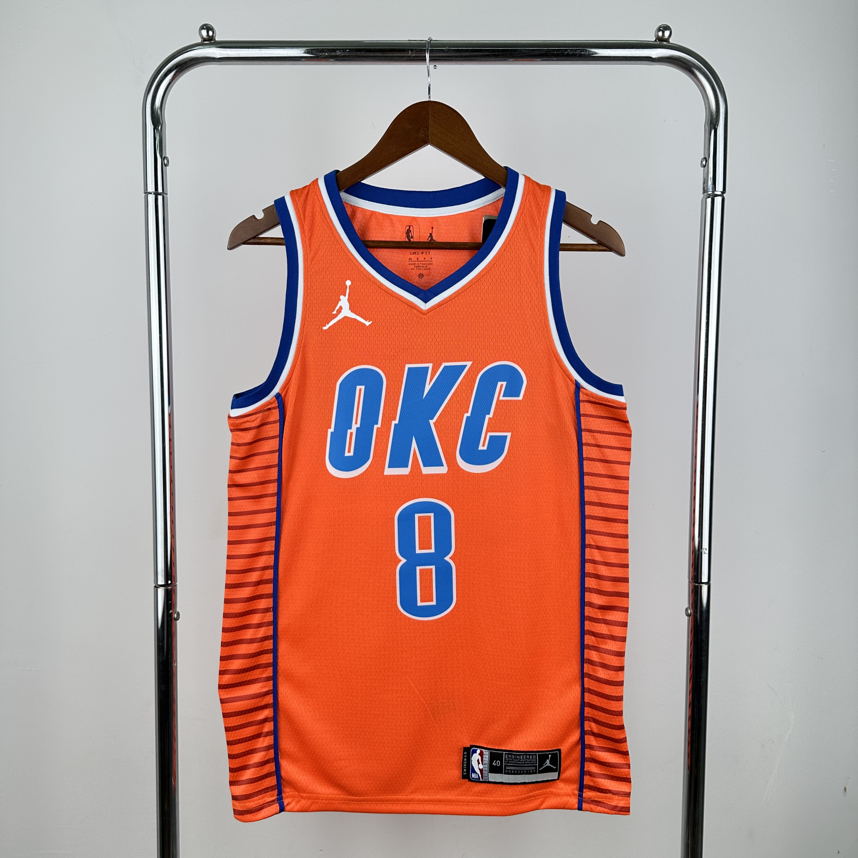 Men Oklahoma City Thunder 8 Williams orange 2025 NBA jersey